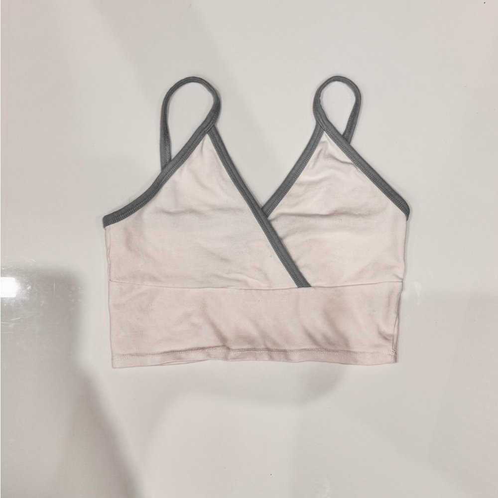 Brandy Melville Gray and Cream Tank Top